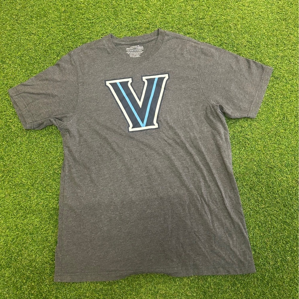 Villanova Wildcats NCAA T-Shirt Mens Large Gray Short Sleeve V Logo Heather